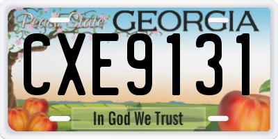 GA license plate CXE9131