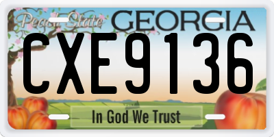 GA license plate CXE9136