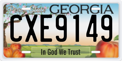 GA license plate CXE9149