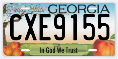 GA license plate CXE9155