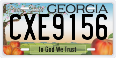GA license plate CXE9156