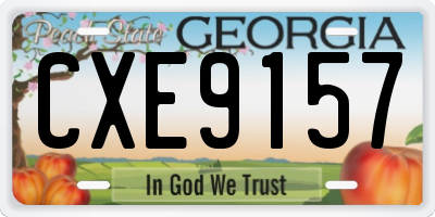 GA license plate CXE9157