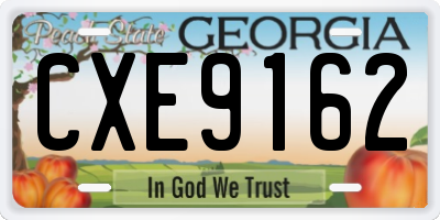 GA license plate CXE9162