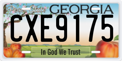 GA license plate CXE9175