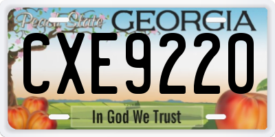 GA license plate CXE9220