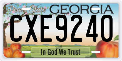 GA license plate CXE9240
