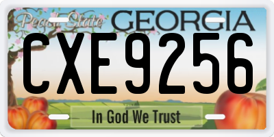 GA license plate CXE9256