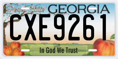GA license plate CXE9261