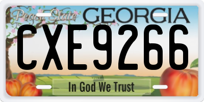 GA license plate CXE9266