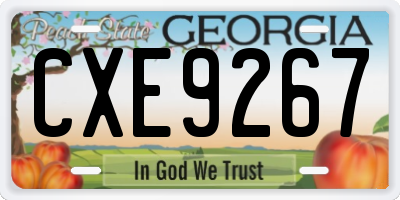 GA license plate CXE9267