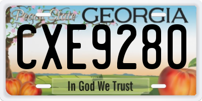 GA license plate CXE9280