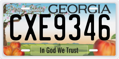GA license plate CXE9346