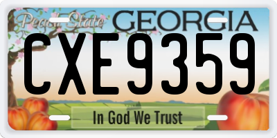 GA license plate CXE9359