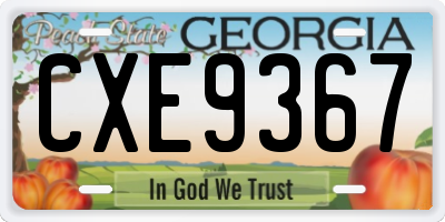 GA license plate CXE9367