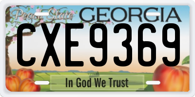 GA license plate CXE9369