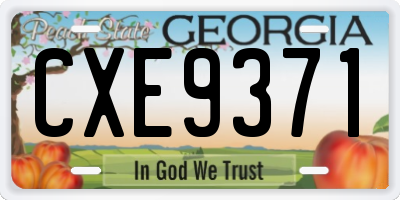 GA license plate CXE9371
