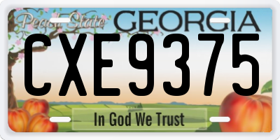 GA license plate CXE9375