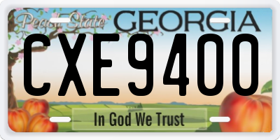 GA license plate CXE9400
