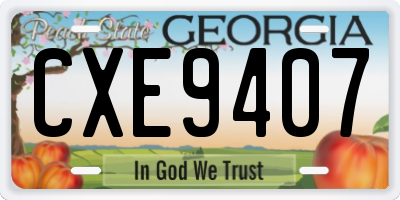 GA license plate CXE9407