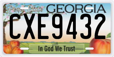 GA license plate CXE9432