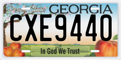 GA license plate CXE9440