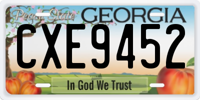 GA license plate CXE9452