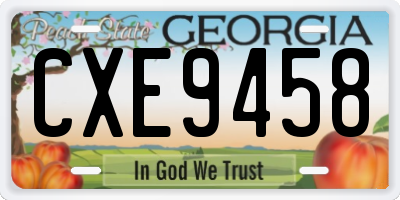 GA license plate CXE9458