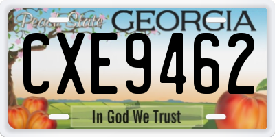 GA license plate CXE9462