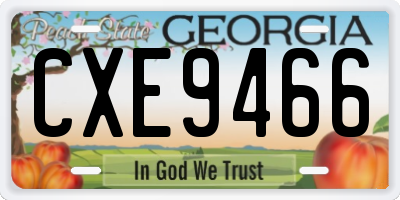 GA license plate CXE9466