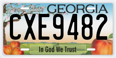 GA license plate CXE9482