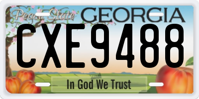 GA license plate CXE9488