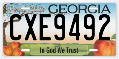 GA license plate CXE9492