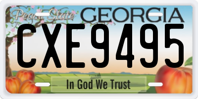 GA license plate CXE9495