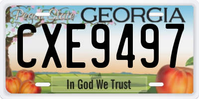 GA license plate CXE9497