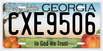 GA license plate CXE9506