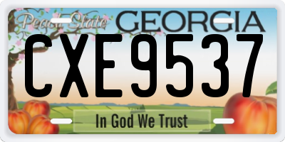 GA license plate CXE9537