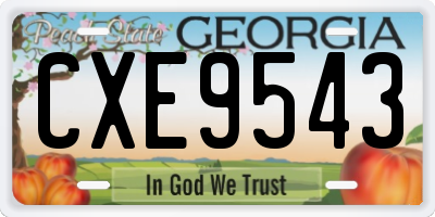 GA license plate CXE9543
