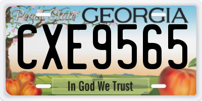 GA license plate CXE9565
