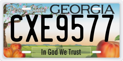GA license plate CXE9577