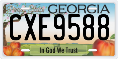 GA license plate CXE9588