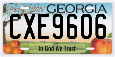 GA license plate CXE9606
