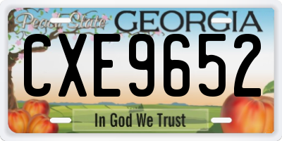 GA license plate CXE9652
