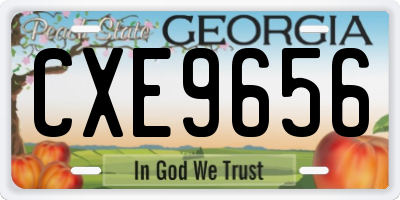 GA license plate CXE9656