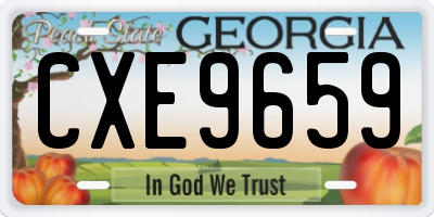GA license plate CXE9659