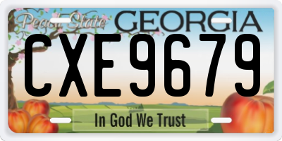 GA license plate CXE9679