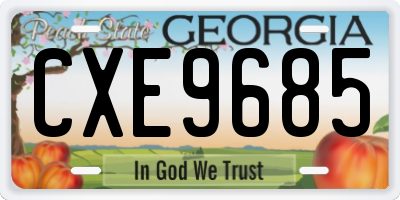 GA license plate CXE9685