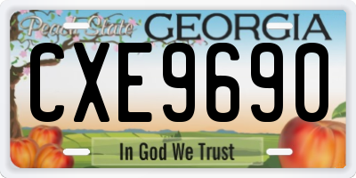 GA license plate CXE9690