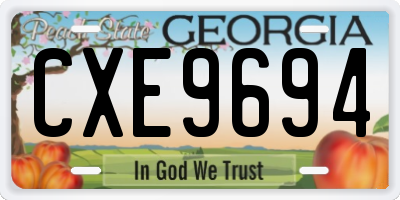 GA license plate CXE9694