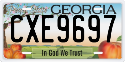 GA license plate CXE9697