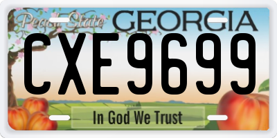 GA license plate CXE9699